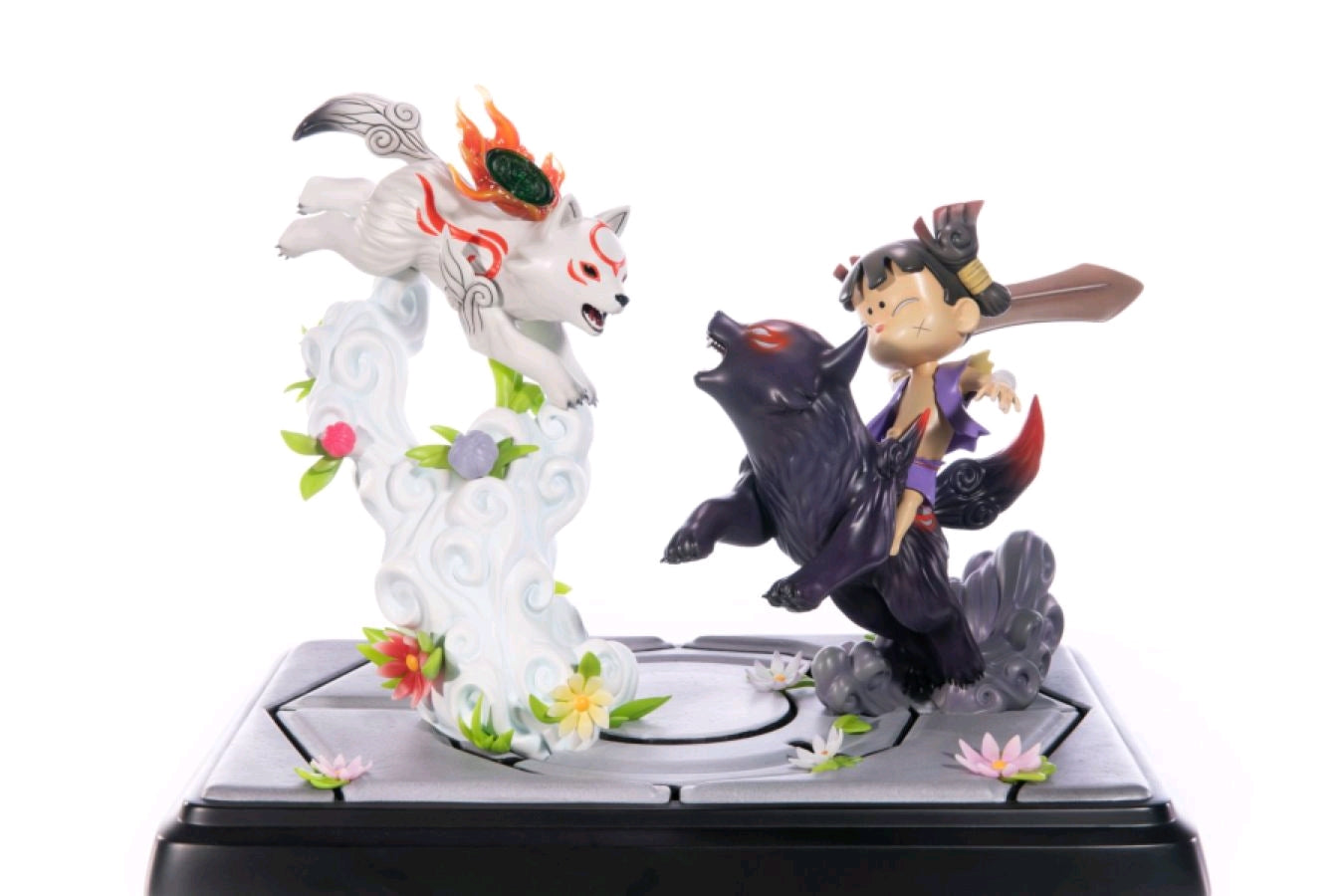Okami - Chibiratsu vs Dark Chibiratsu & Possessed Kuni Statue