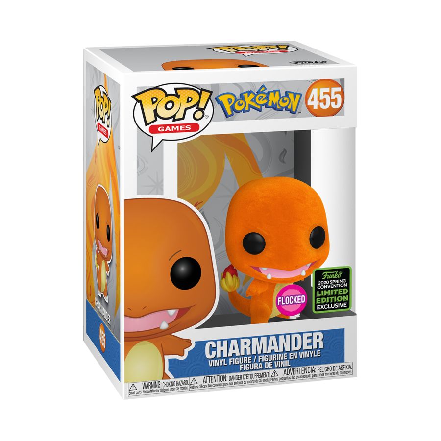 Pokemon - Charmander Flocked ECCC 2020 Exclusive Pop Vinyl - Ozzie Collectables