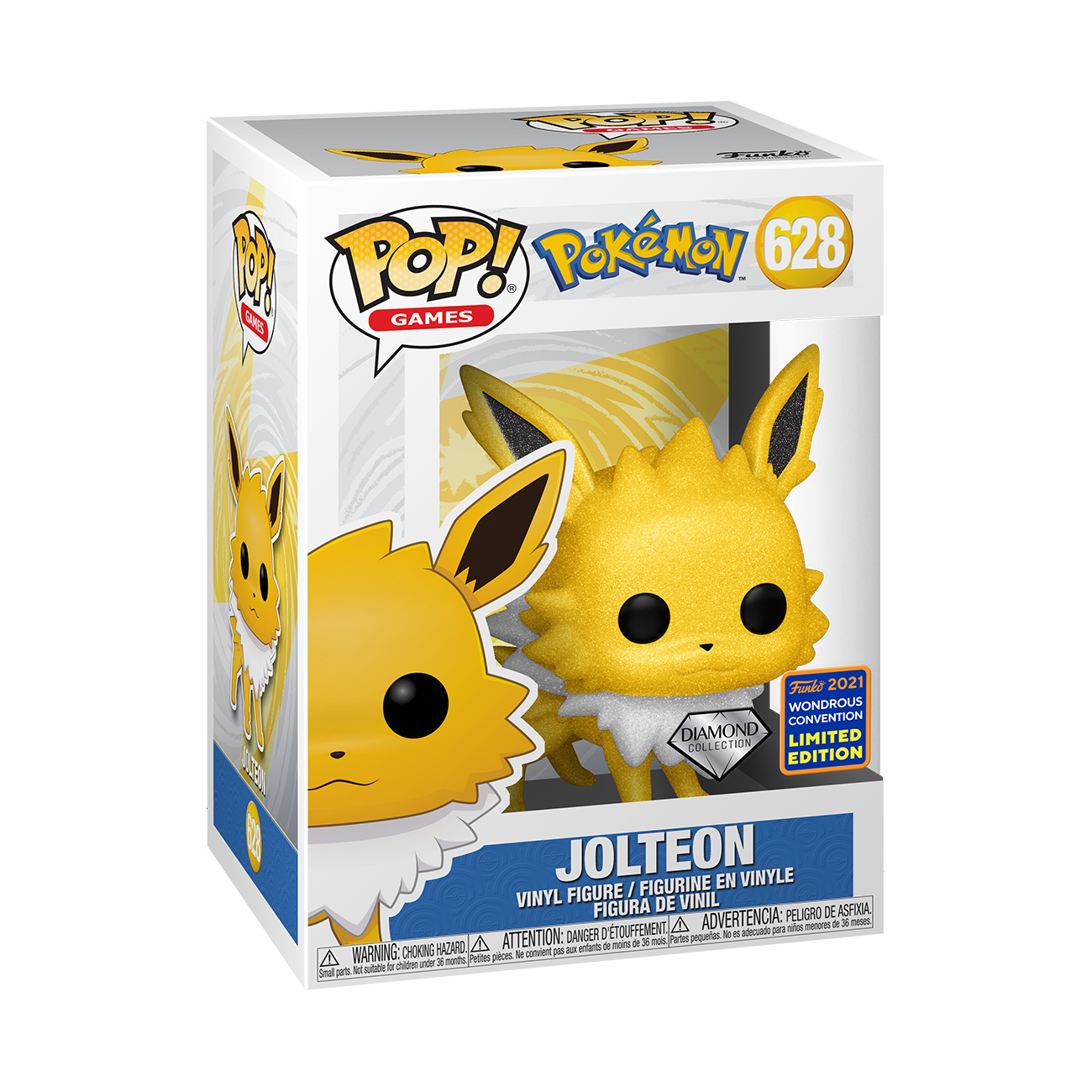 Pokemon - Jolteon Diamond Glitter 2021 Wondrous Convention Exclusive Pop! Vinyl #628