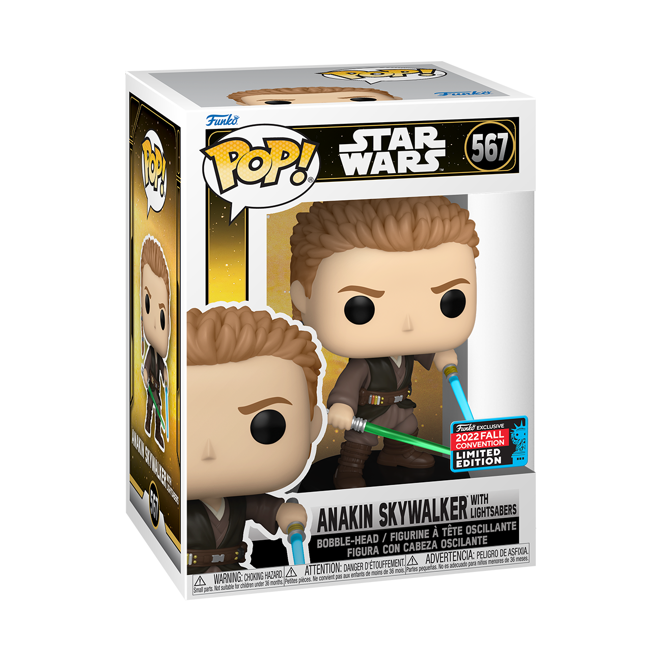 Star Wars - Anakin Skywalker with Lightsabers 2022 NYCC Fall Convention Exclusive Pop! Vinyl #567