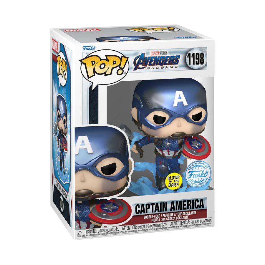Avengers 4: Endgame - Captain America US Exclusive Metallic Glow Pop! Vinyl