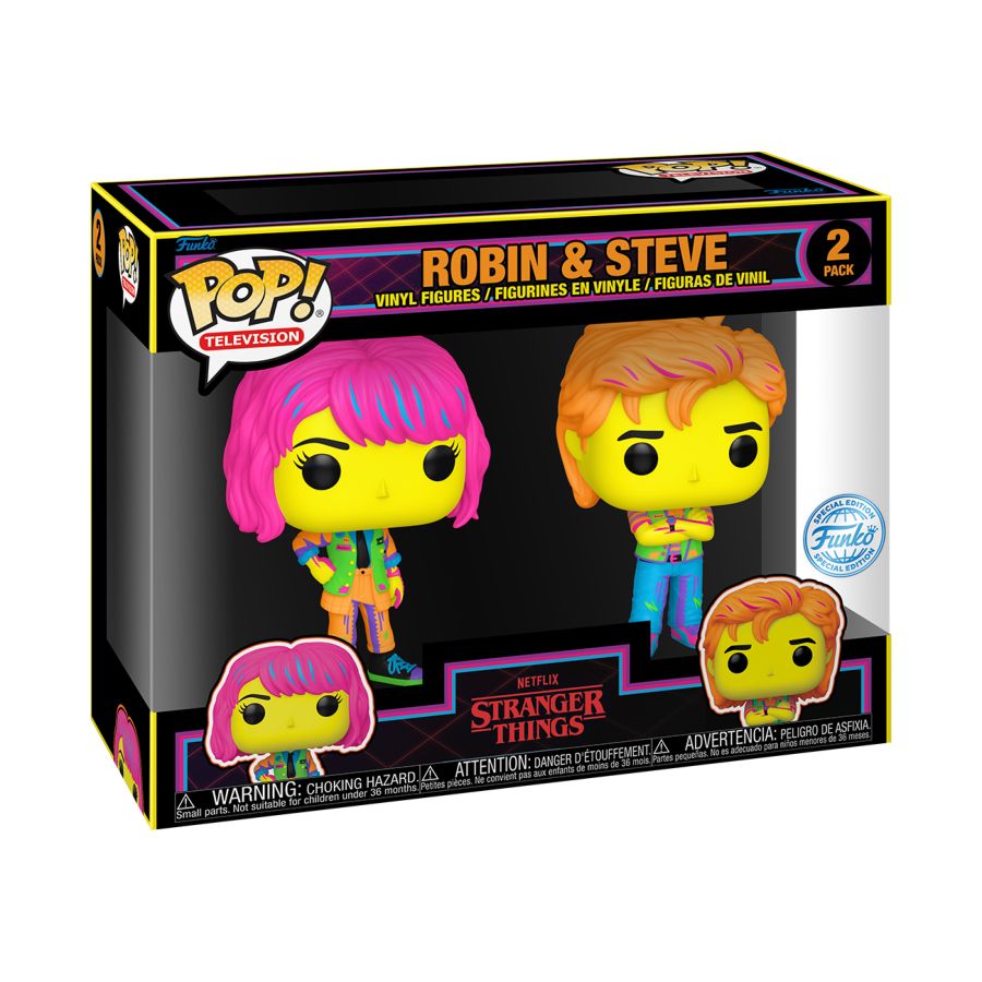 Stranger Things - Robin & Steve US Exclusive Blacklight Pop! 2-Pack