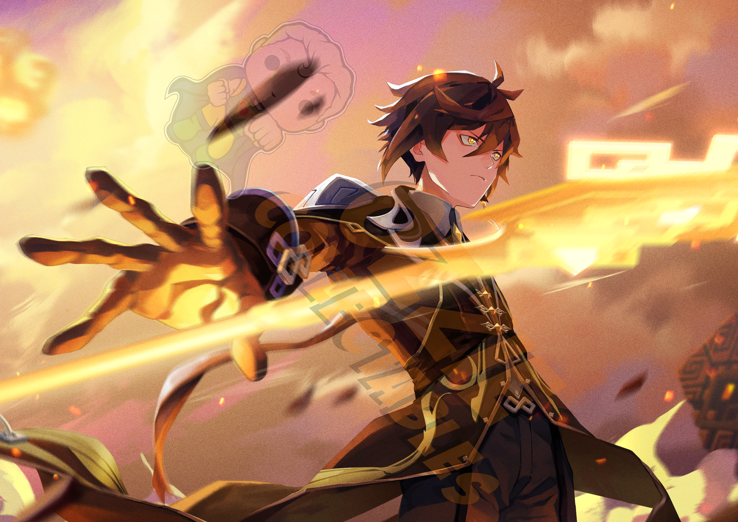 Genshin Impact - Zhongli - Orenjikun Art Print Poster