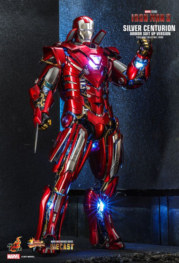 Iron Man 3 - Silver Centurion Armor Suit-Up 1:6 Scale 12" Diecast Action Figure