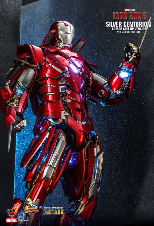 Iron Man 3 - Silver Centurion Armor Suit-Up 1:6 Scale 12" Diecast Action Figure