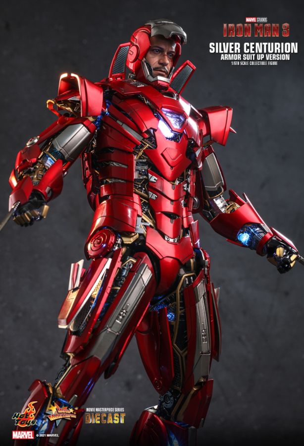Iron Man 3 - Silver Centurion Armor Suit-Up 1:6 Scale 12" Diecast Action Figure