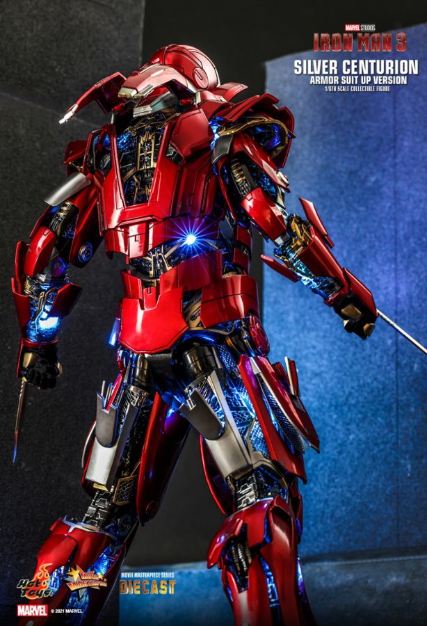 Iron Man 3 - Silver Centurion Armor Suit-Up 1:6 Scale 12" Diecast Action Figure