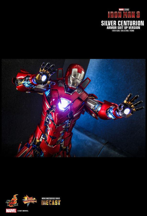 Iron Man 3 - Silver Centurion Armor Suit-Up 1:6 Scale 12" Diecast Action Figure
