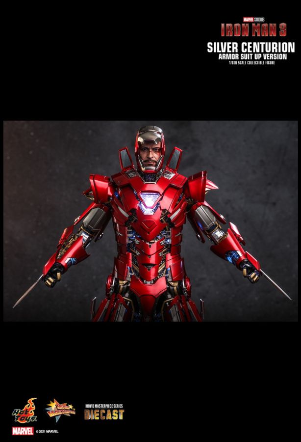 Iron Man 3 - Silver Centurion Armor Suit-Up 1:6 Scale 12" Diecast Action Figure