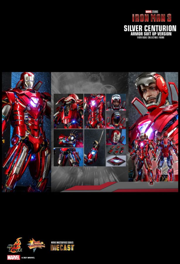Iron Man 3 - Silver Centurion Armor Suit-Up 1:6 Scale 12" Diecast Action Figure