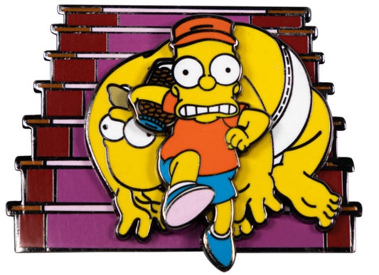 The Simpsons - Bart Raiding Homer's Change Jar Spinning Enamel Pin - Ozzie Collectables