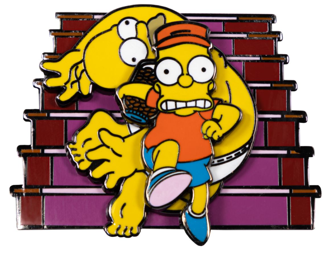 The Simpsons - Bart Raiding Homer's Change Jar Spinning Enamel Pin - Ozzie Collectables