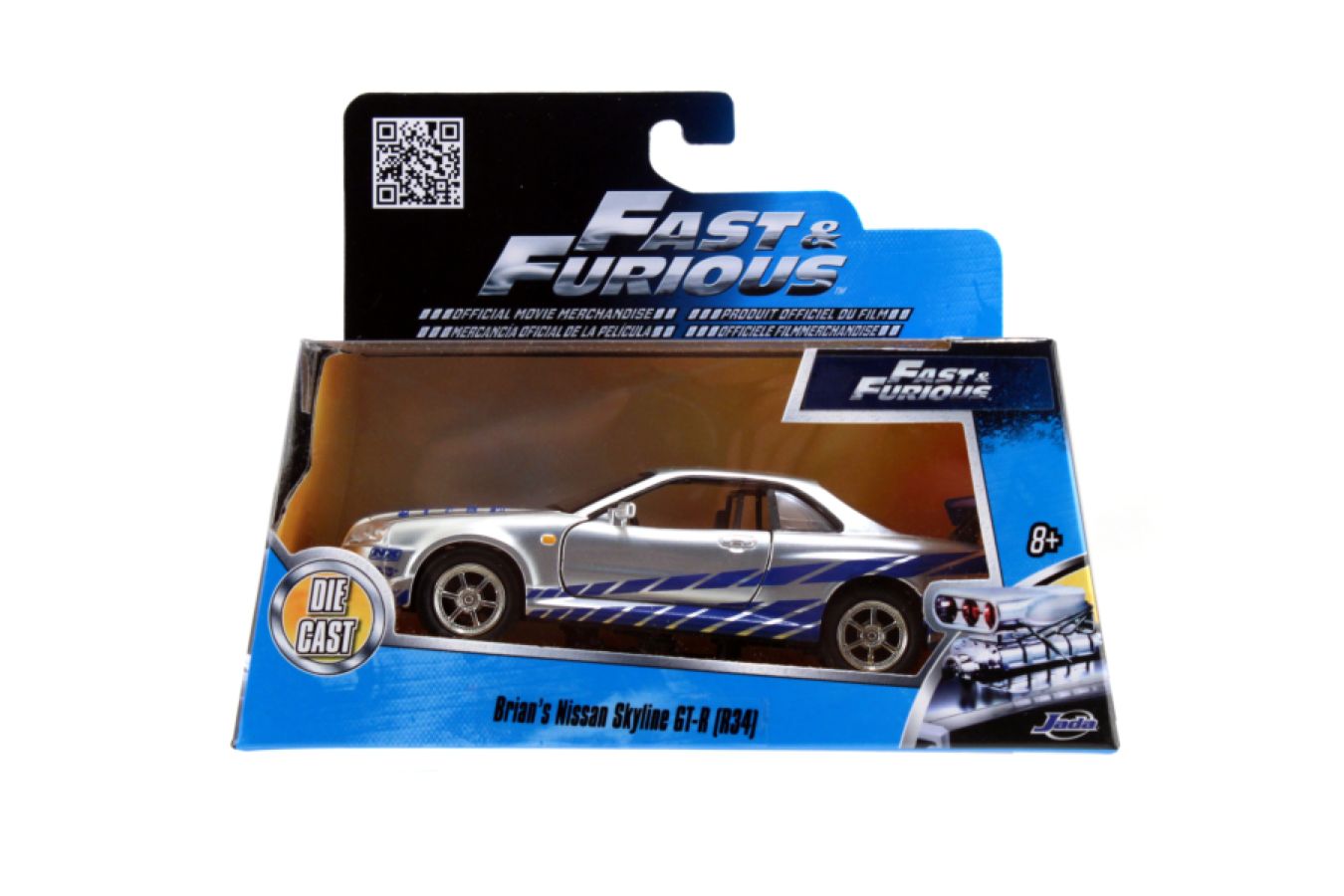 Fast and Furious - 2002 Nissan Skyline GTR R34 Silver 1:32 Scale Hollywood Ride