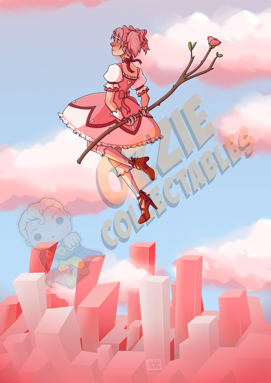 Madoka Magica - Madoka - CaraLeaDraws Art Print Poster