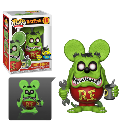 Rat Fink - Rat Fink Glow in the Dark 2019 SDCC Toy Tokyo Stickered Exclusive Pop! Vinyl #15