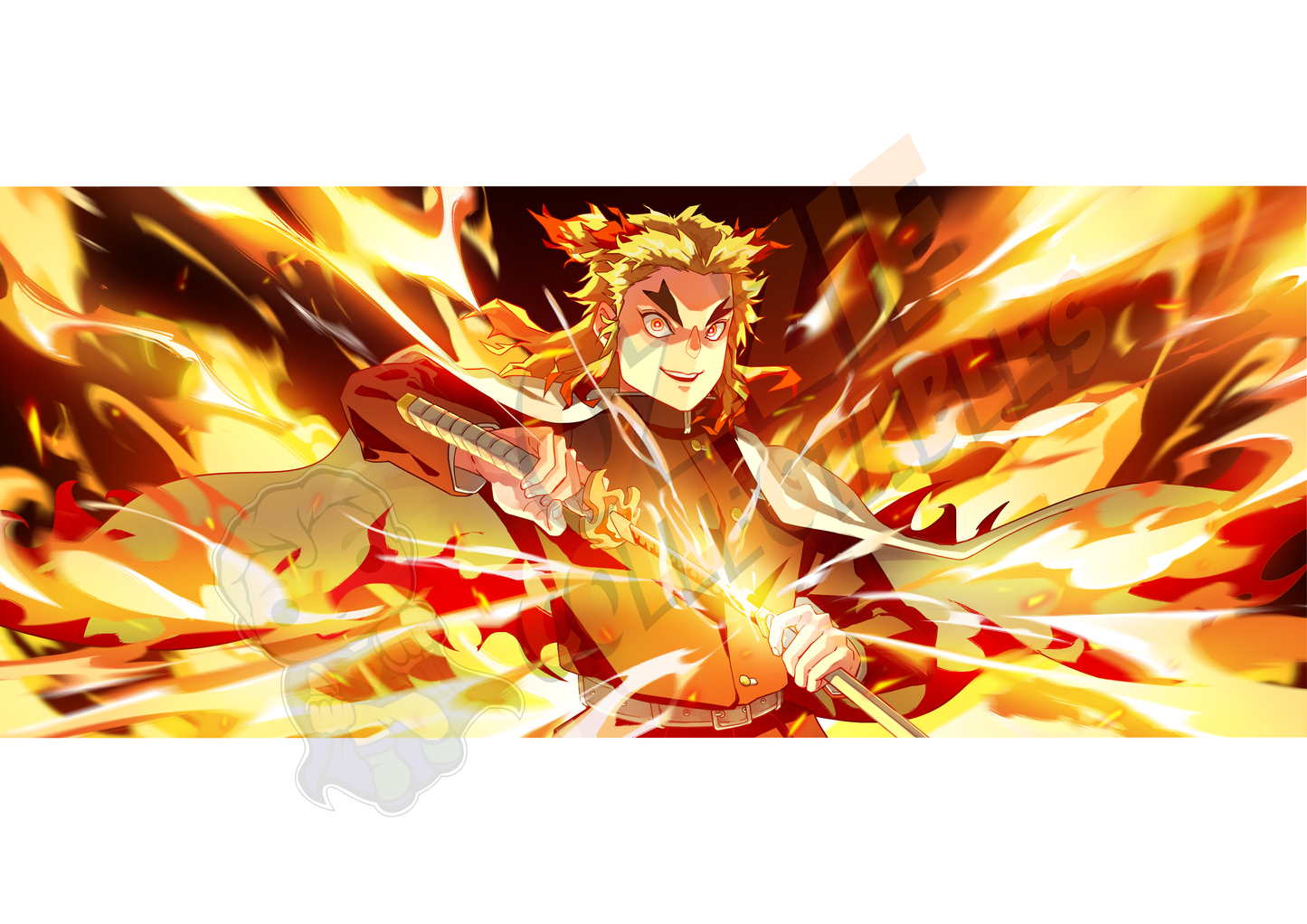 Demon Slayer - Rengoku - Orenjikun Art Print Poster