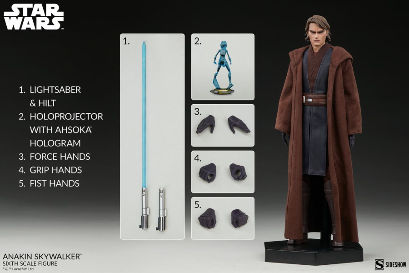 Star Wars: Clone Wars - Anakin Skywalker 1:6 Scale 12" Action Figure