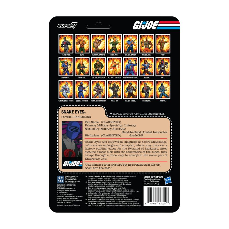 G.I. Joe - Snake Eyes (Pyramid of Darkness) ReAction 3.75" Action Figure