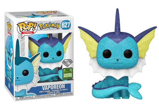 Pokemon - Vaporeon Diamond Glitter 2021 ECCC Spring Convention Exclusive Pop! Vinyl #627