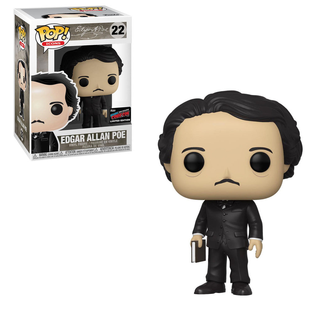 Edgar A Poe - Edgar Allan Poe (w/ Book) 2019 NYCC Funko Stickered Exclusive Pop! Vinyl - Ozzie Collectables