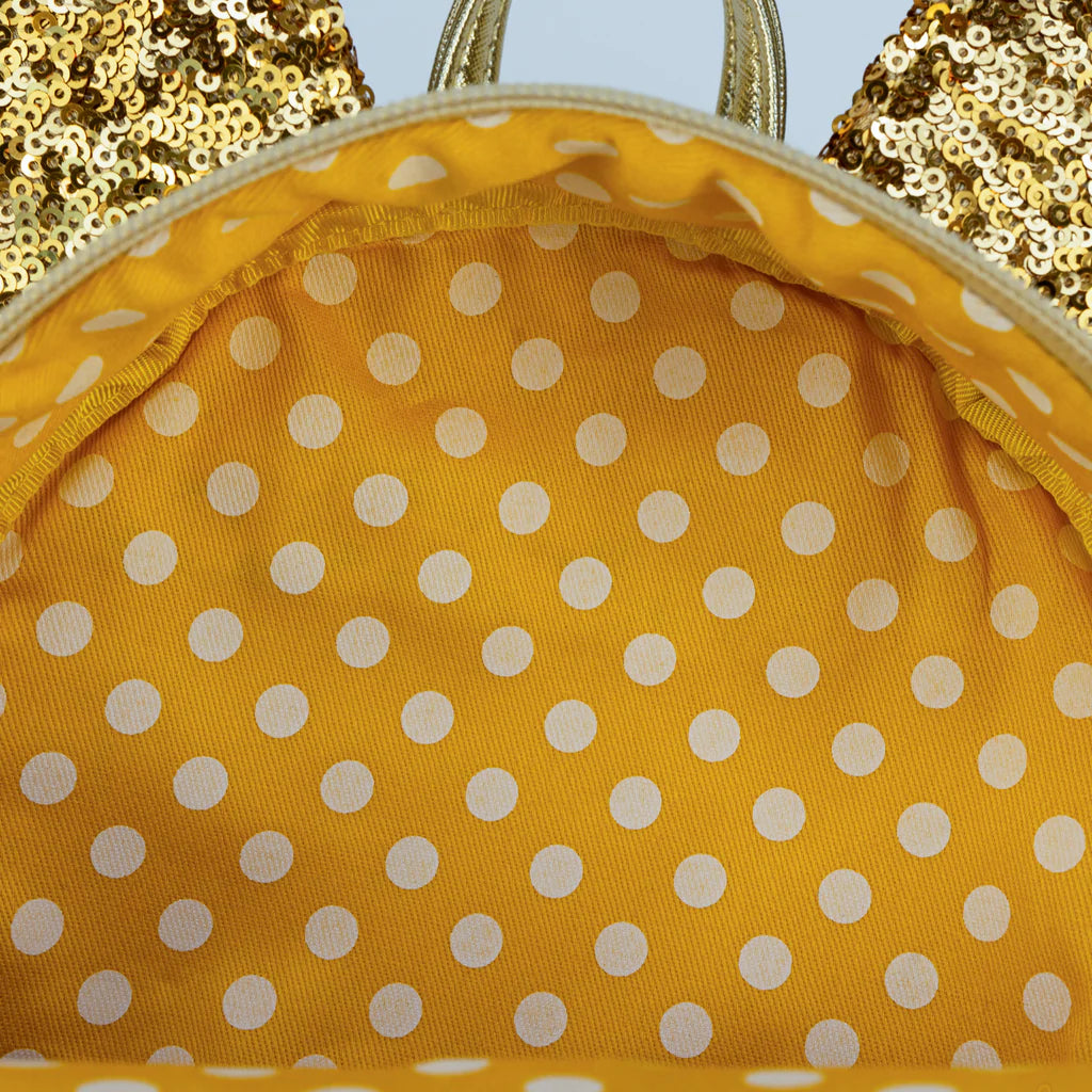 Loungefly Disney Minnie Mouse Gold Sequin Mini Backpack