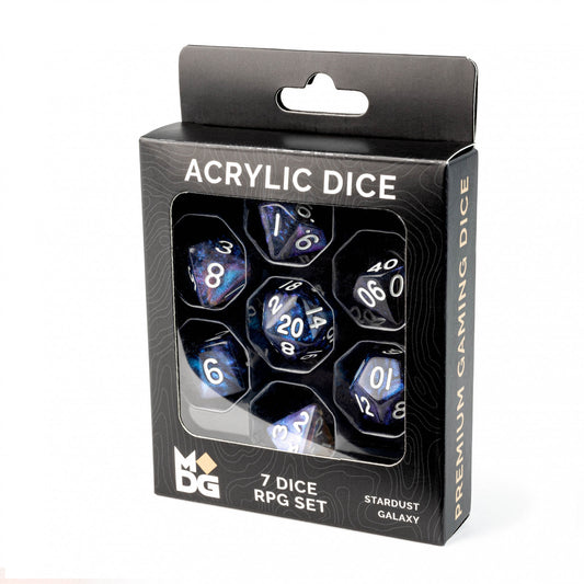 MDG Stardust Galaxy 16mm Acrylic Dice Set